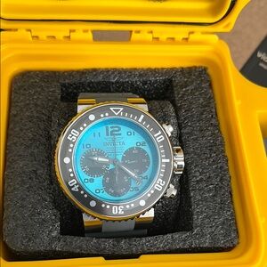 Invicta Aqua Blue and Silver Dive Watch